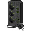Kobi | Rozbočovacia zásuvka s vypínačom LINEA 3x230V + 5xUSB A/C SCHUKO 3 m čierna | KB0449