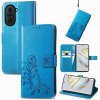 Peňaženkové kožené puzdro FOUR-LEAF na Huawei Nova 10 – Modrá