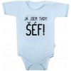 Body krátký rukáv s vtipným textom Baby Nellys Já jsem tady ŠÉF!
