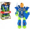 Dromader Robot bojovník chodící plast 30cm na baterie se světlem se zvukem v krabici 20x35x12cm