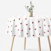 Goldea okrúhly obrus 100% bavlnené plátno - červené srdiečka na bielom Ø 160 cm
