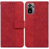 Peňaženkové kožené puzdro Geometric na Xiaomi Redmi Note 10/10S - Červená