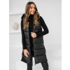 Čierna, dlhá dámska prešívaná vesta Bolf R8212