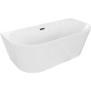 Mexen Oval, voľne stojaca nástenná vaňa 170 x 80 cm, biela, čierny matný prepad, 52671708000-70