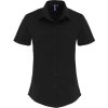 Premier Košile PR 346, popelínová, krátký rukáv, dámská COT39034600205-black 2XL Černá