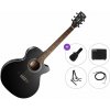 Cort SFX-ME Premium SET Black Satin Elektroakustická gitara Jumbo