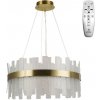 NEDES J6338/C Závesné krištálové LED svietidlo 40W, 3000K-6500K, 5300lm, IP20, DO, stmiev., mosadz/bronz