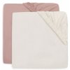 Jollein Napínacia plachta 40/50 x 80/90 cm 2 ks Wild Rose/Ivory
