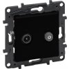 Legrand Niloe Step 863576 TV anténní zásuvka typu F, dvojitá hvězdicová svorka, černá