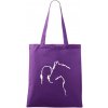 Kôň a ja silueta - Taška bavlnená - 42 x 38 cm ( Fialová )