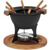 KELA Fondue set COUNTRY 11-dielny liatina / drevo