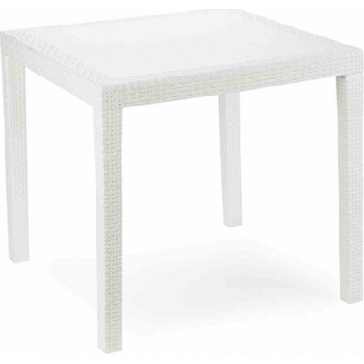 ProGarden Stôl King Bistro, 77x77 cm, biely pevný plast