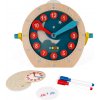 Učím sa hodiny a čas Janod séria Montessori so zotierateľnými kartami 14 ks