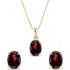Súprava granátových šperkov zo žltého 14 kt zlata KLENOTA S0362023