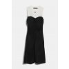 ŠATY KARL LAGERFELD WOVEN/ KNIT COCKTAIL DRESS WHITE/BLACK