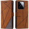 Knižkové puzdro Rhombus hnedé – Xiaomi 14