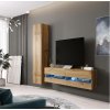 Cama Meble Obývačka VIGO NEW 13 biely mat/čierny lesk 180 cm x 180 cm x 40 cm