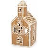 Vianočný domček, kostol na sviečku imitácia perníka - prírodná str.
