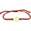 Šperky VIA Zlatý náramok s červenou šnúrkou - K - SVN12