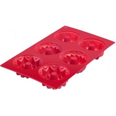 Westmark Forma silikonová na 6 báboviček TRIO mix 29,5x17,5x4cm červená