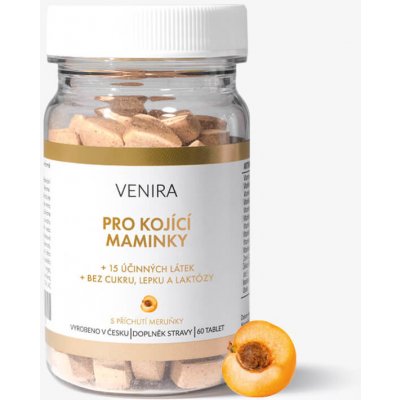 VENIRA vitamíny pre dojčiace ženy, príchuť marhuľa, 60 srdiečok marhuľa, 60 srdiečok