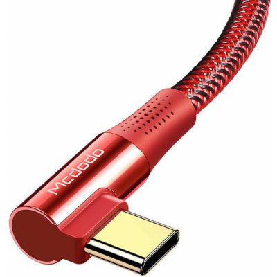 Mcdodo CA-8321 USB-C na USB-C 100W 90 stupňov, 1,2m, červený