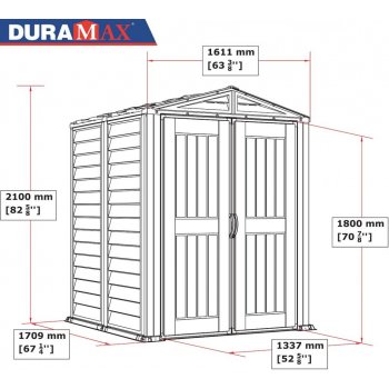 DURAMAX YardMate Plus 5'x5', 2,8 m² - sivý + podlahová konštrukcia DURAMAX 35525