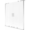 Mexen Velar L Duo, 2-krídlová posuvná vaňová zástena 150 x 150 cm, 8mm sklo námraza, chrómová, 896-150-003-32-01