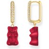 Thomas Sabo CR727-414-10 Gold-plated single creole w. green Goldbears in midi version in Midiversion