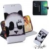 Peňaženkové kožené puzdro na Motorola Moto G8 Plus - Panda