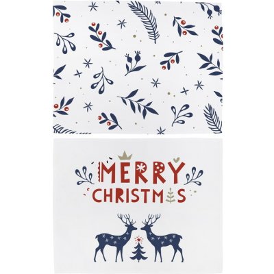 Vianočné látkové prestieranie v súprave 2 ks 45x35 cm Merry Blue Christmas - Butter Kings