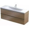 Oristo Etna skrinka 119.6x38x50 cm závesná kúpeľňová skrinka pod umývadlo dub OR52C-SD2S-120-78