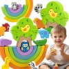 VIGA Drevené dúhové puzzle Montessori
