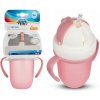 Canpol hrnček so silikónovou slamkou 210 ml Matt pink