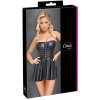 Cottelli - shiny mini dress with pleated skirt (black)