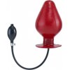 Nafukovací kolík Mister B Vortex Plug XL červený, latexový nafukovací análny kolík 20 x 5–12 cm