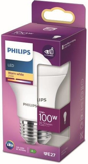 Philips LED žiarovka 1x13W E27 1521lm 2700K teplá biela, matná biela,  EyeComfort od 4,99 € - Heureka.sk