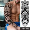 REBELULU Vodeodolné dočasné tetovačky Dočasné tetovanie Tribal Wolf Ornament Woman Body Art Arm Fake Tattoo Men Women