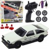 Závodné auto na diaľkové ovládanie 4WD s vymeniteľnými kolesami biele
