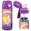 Detská termo fľaša z nerezovej ocele so slamkou JARLSON CHARLI Unicorn II 350 ml