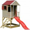 Marimex Detský drevený domček Veranda so šmykľavkou