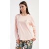 Dámske pyžamo dlhé Kvety lososová - až do 4XL 4XL Lososová