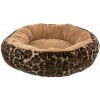 SOFT Edition okrúhle lôžko LEO s okrajom, ⌀ 50 cm, hnedá/leopardie