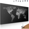 Obraz na korku mapa sveta s nádherným čiernobielym detailom