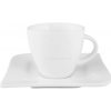 AMBITION Porcelánové šálky na kávu a čaj s tanierikmi FALA BIELE 6 x 200 ml