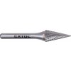 EXTOL INDUSTRIAL Fréza karbidová, kónická-ihlan, pr.12 × 25 mm/stopka 6 mm, sek stredná (double-cut) 8703795