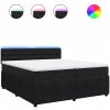Posteľný rám boxspring s matracom čierny 180x200 cm látka