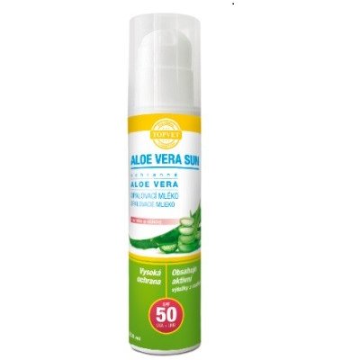 Topvet Aloe Vera opaľovacie mlieko SPF50 200 ml