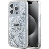 Karl Lagerfeld Liquid Glitter Karl Head MagSafe zadný kryt pre iPhone 15 Pro Transparent