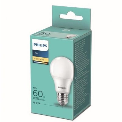 Philips LED žiarovka 1x8W-60W E27 806lm 2700K biela od 1,9 € - Heureka.sk